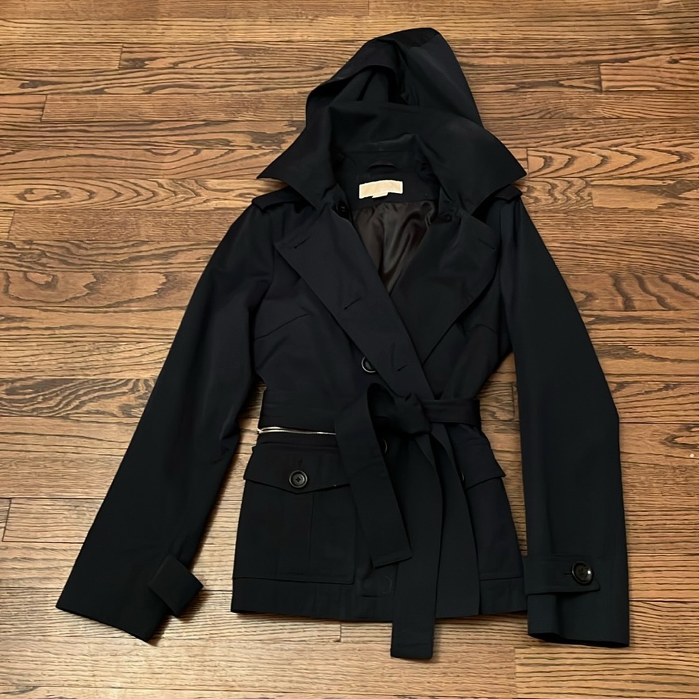Navy blue jacket.